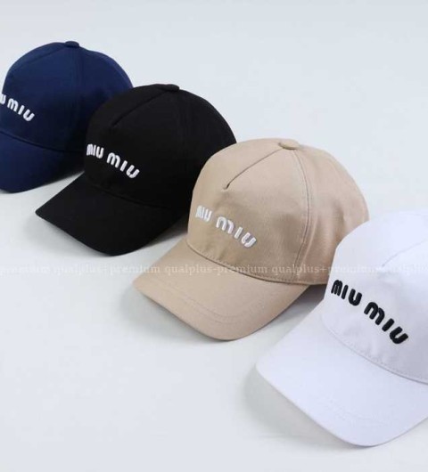 [국내배송] 미*미우 로고 자수 프리미엄 볼캡 (4color)