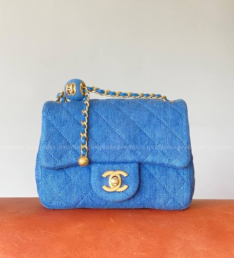 샤넬 데님 골드볼 플랩 숄더백
