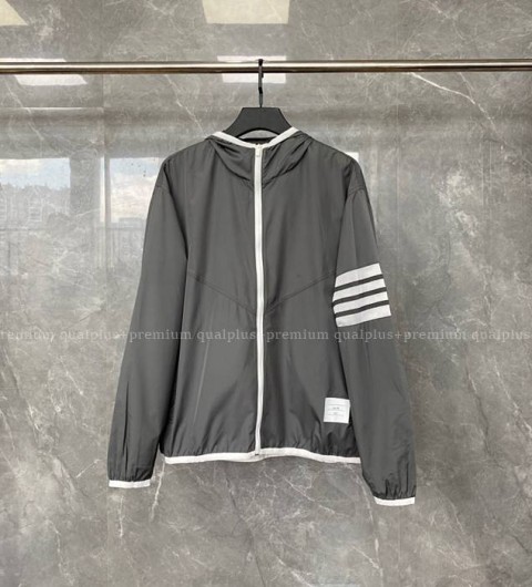 톰브라운 4-바 나일론 후드 자켓