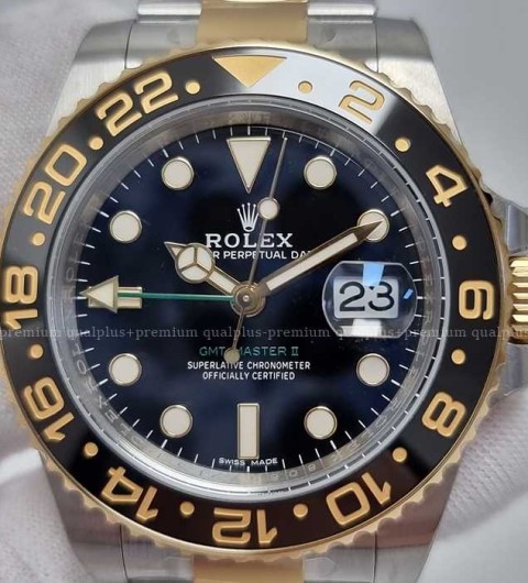 [국내배송] [프리미엄] 롤렉스 지엠티마스터2 116713LN 18K옐로우골드 도금 블랙다이얼 콤비 브레이슬릿 로렉스