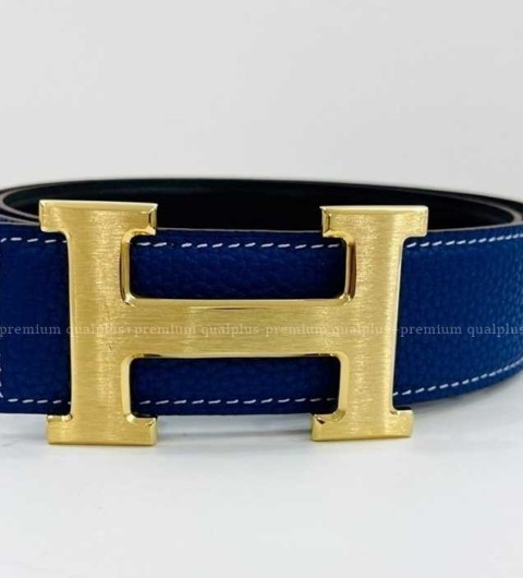 [국내배송] 에*메스 금장 네이비 소가죽 벨트
