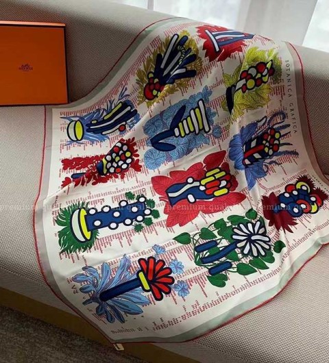 에르메스 BOTANICA GRAFICA 보타니카 그라피카 90 스카프