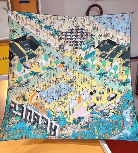 에르메스 온더비치 까레 90 스카프