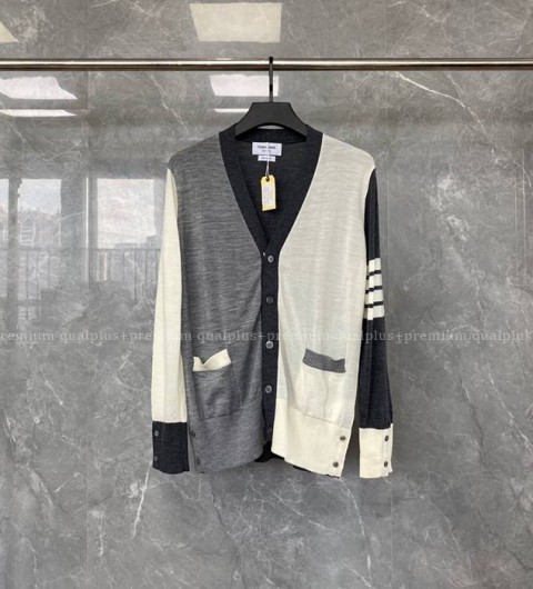 톰브라운 4-바 배색 가디건