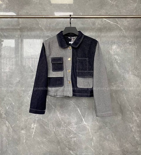 톰브라운 배색 포켓 데님 자켓 여성용