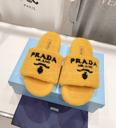 프라다 테리 패브릭 슬라이드 슬리퍼 여성용