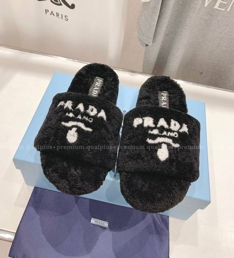 프라다 테리 패브릭 슬라이드 슬리퍼 여성용