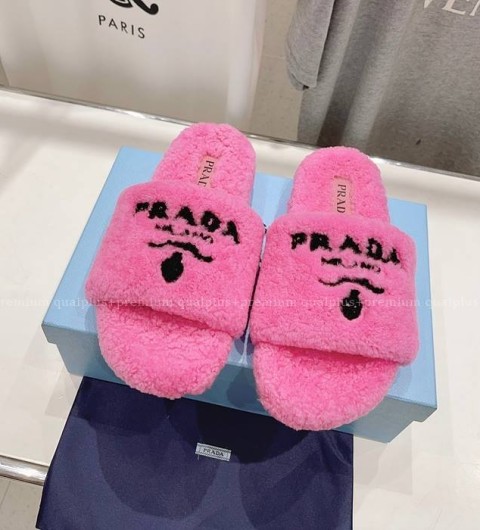 프라다 테리 패브릭 슬라이드 슬리퍼 여성용