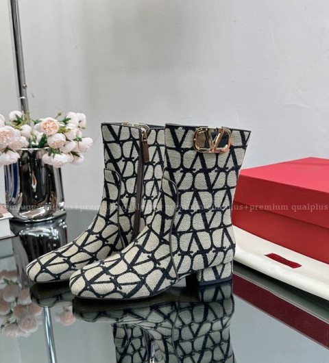발렌티노 TOILE ICONOGRAPHE VLOGO TYPE 숏 부츠 여성용