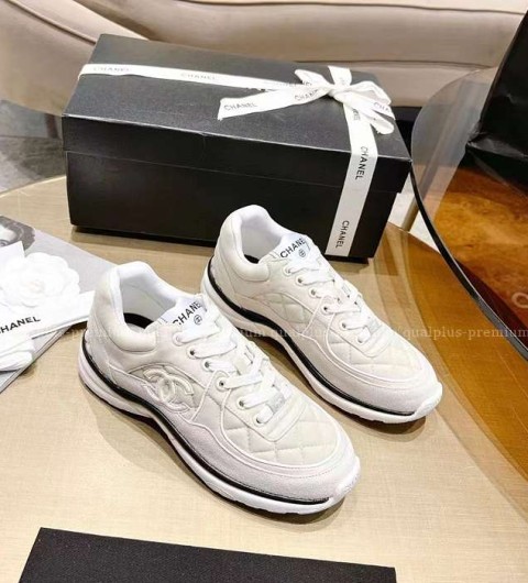 [국내배송] 샤* CC로고 패브릭 스웨이드 카프스킨 라이트그레이