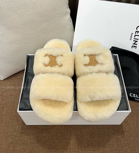 셀린느 트리오페 램스울 슬리퍼 여성용