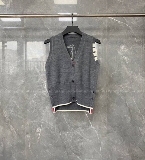 톰브라운 4-바 울 베스트 조끼 가디건 여성용