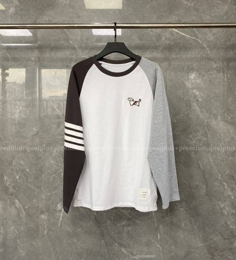 톰브라운 4-바 도그 인따르시아 나그랑 긴팔티셔츠