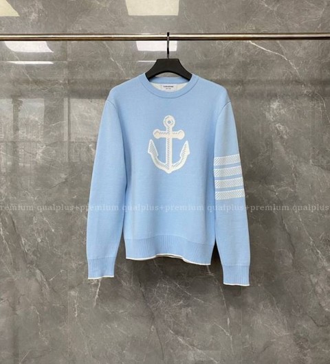 톰브라운 4-바 앵커 인따르시아 니트