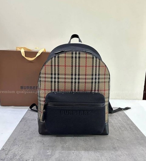 버버리 체크 메시 백팩 남녀공용