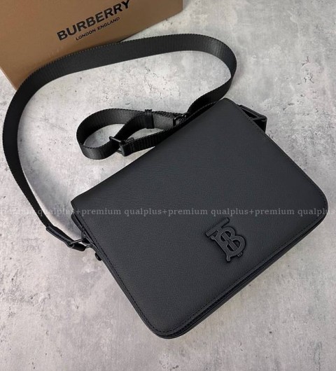 버버리 레더 알프레드 메신저백 스몰 남성용