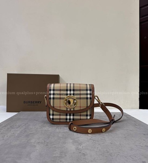 버버리 체크 레더 엘리자베스 숄더백 스몰