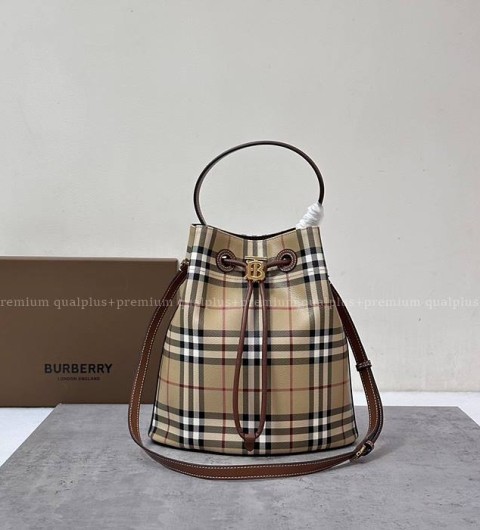 버버리 TB 체크 버킷 핸드백