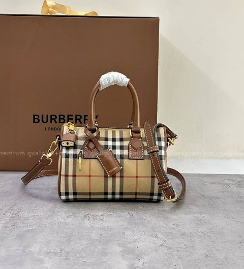 버버리 체크 볼링 탑핸들백 미니