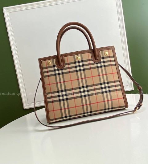 버버리 체크 탑핸들백