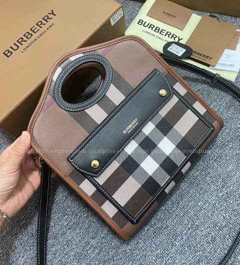 버버리 포켓 탑핸들백 미니