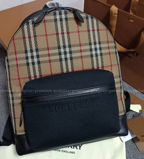 버버리 체크 메쉬 백팩 남성용