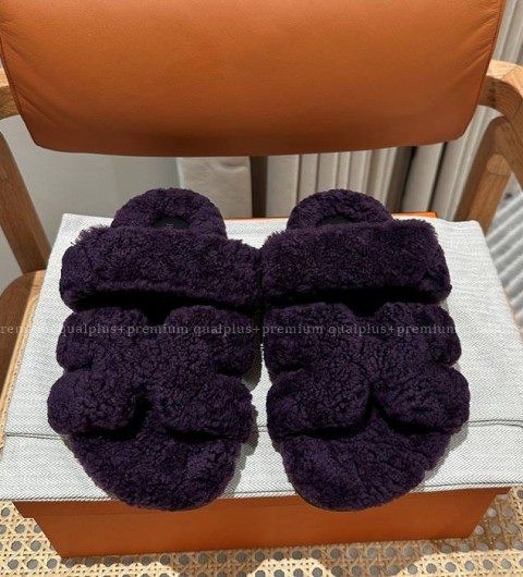 에르메스 시프레 시어링 샌들 슬리퍼 여성용