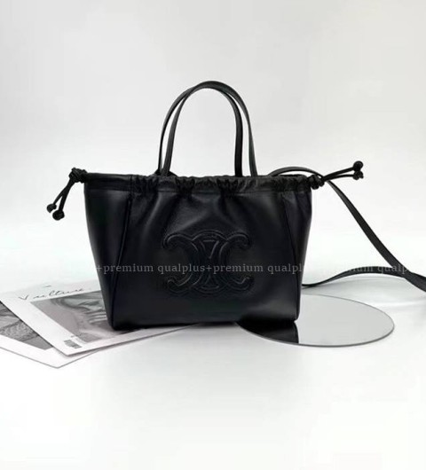 셀린느 111013 퀴르 트리오페 드로우스트링 카바스 핸드백 스몰