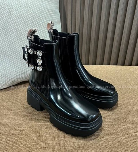 로저비비에 월러 비브 스트라스 버클 첼시 부티 부츠 여성용