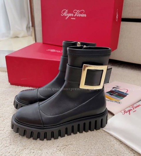 로저비비에 비브 고틱 메탈 버클 앵클 부츠 여성용