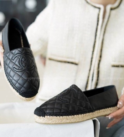 샤넬 CC 퀄팅 에스파드리유 여성용