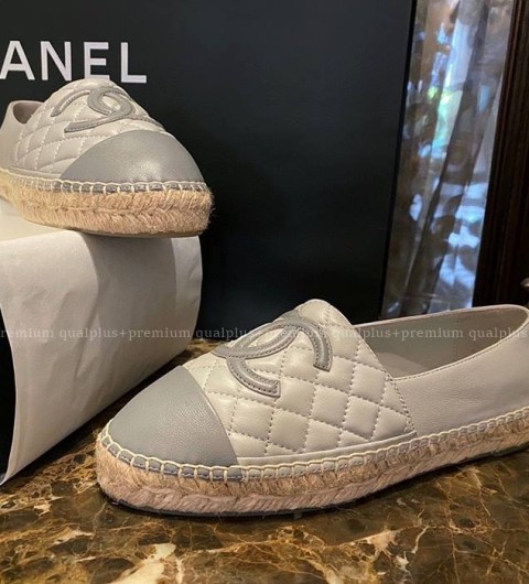 샤넬 CC 퀄팅 에스파드리유 여성용