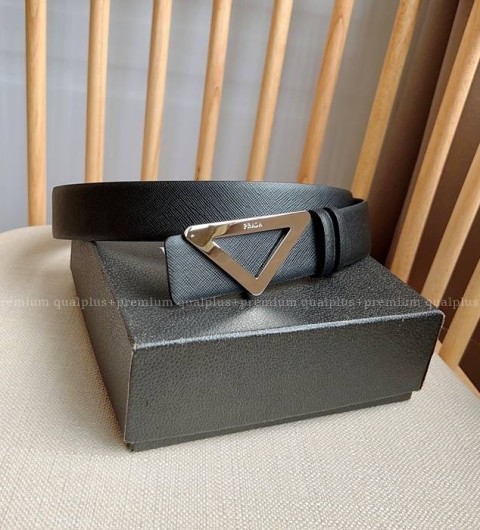 프라다 삼각 로고 벨트 3.5cm