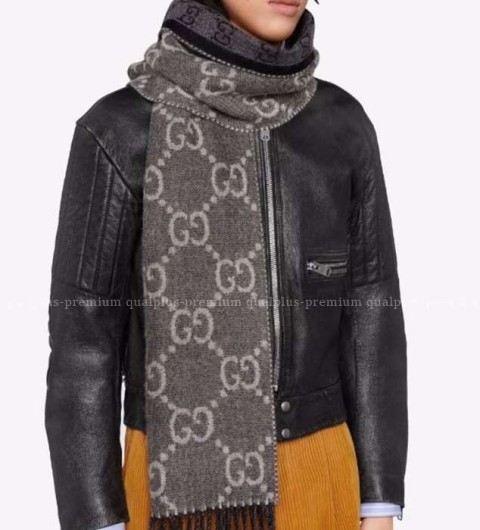 [국내배송] 구* GG자카드 태슬 투톤 니트 울머플러