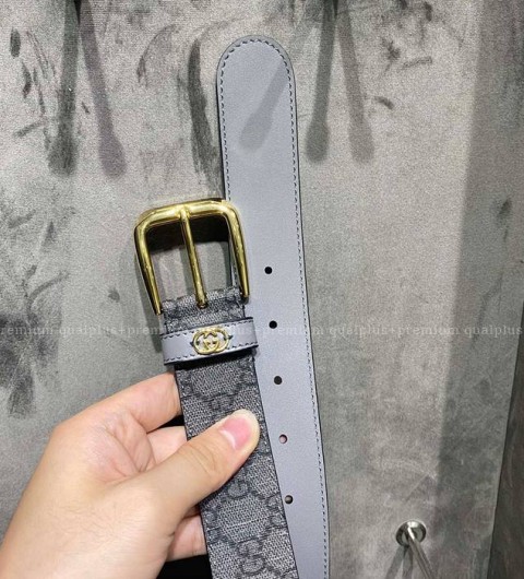 구찌 673921 인터로킹 G 디테일 벨트 3.5cm