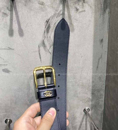 구찌 673921 인터로킹 G 디테일 벨트 3.5cm