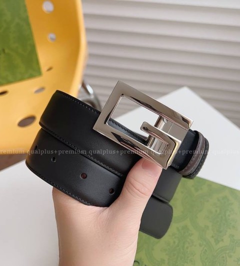 구찌 스퀘어 G 버클 리버시블 벨트 3.5cm