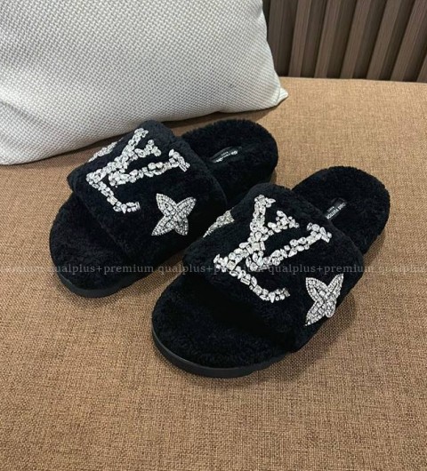 루이비통 LV 퍼 슬리퍼 여성용