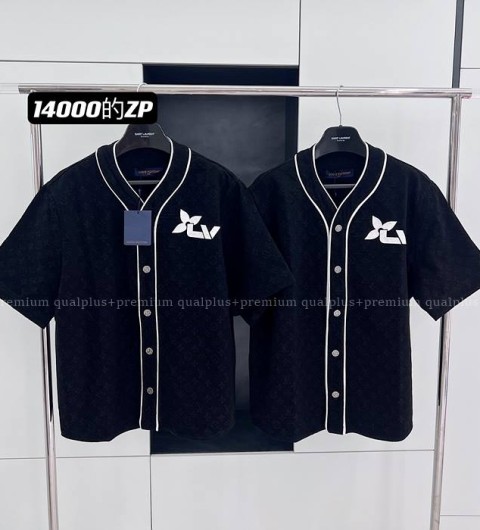 루이비통 모노그램 쇼트 슬리브드 데님 반팔 셔츠