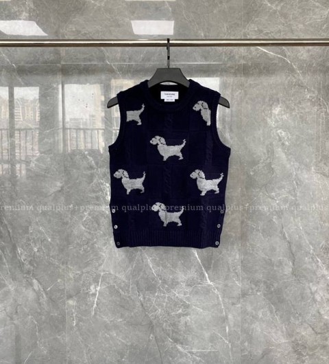 톰브라운 도그 인따르시아 니트 베스트 조끼 여성용