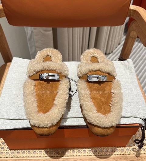 에르메스 오즈 시어링 뮬 블로퍼 여성용