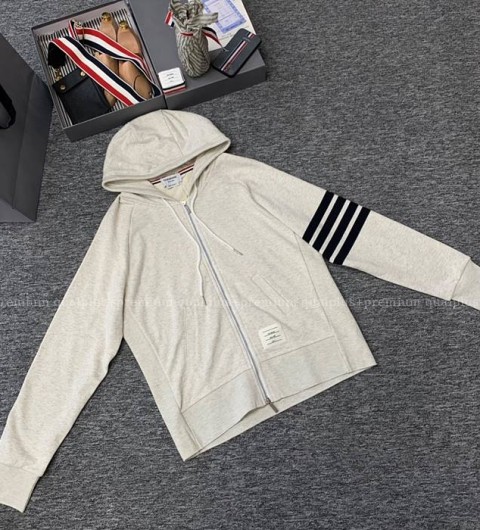 톰브라운 4-바 후드집업 자켓