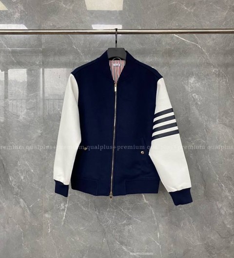 톰브라운 4-바 배색 보머 자켓