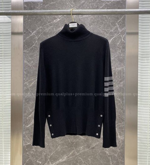 톰브라운 4-바 메리노 하이넥 니트