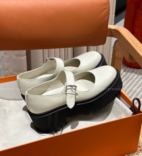 에르메스 Richelieu Hoxton 혹스톤 메리제인 플랫폼 슈즈 여성용 6cm