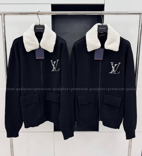 루이비통 울 블루종 위드 시어링 칼라 자켓