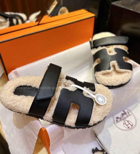 에르메스 시프레 시어링 샌들 슬리퍼 여성용