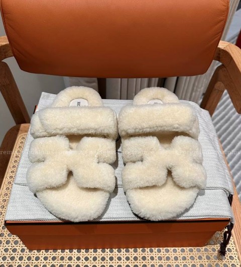 에르메스 시프레 시어링 샌들 슬리퍼 여성용