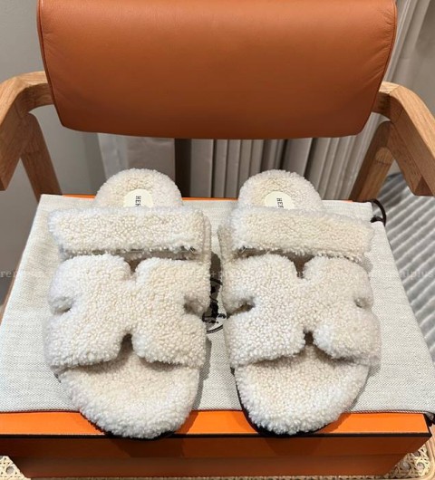 에르메스 시프레 시어링 샌들 슬리퍼 남성용