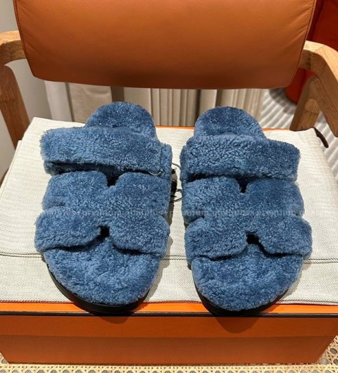 에르메스 시프레 시어링 샌들 슬리퍼 남성용